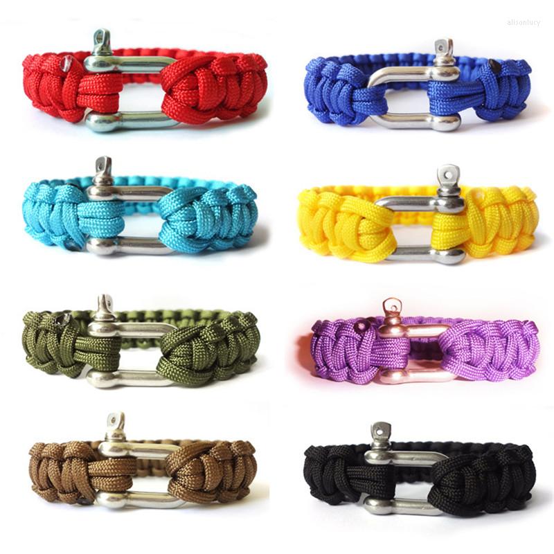 Charm Bracelets Climbing Rope Survival Parachute Cord Outdoor Emergency Paracord Men Full Satinless Steel Buckls SL168
Charm Bracelets Climbing Rope Survival Parachute Cord Outdoor Emergency Paracord Men Full Satinless Steel Buckls SL168