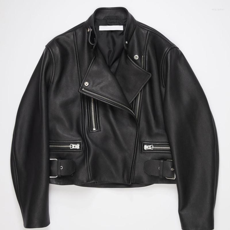 Women' Leather Fashion Jacket Short Coat Women Korean Jackets Black Sheepskin Coats Roupas Femininas Zm1445
Women' Leather Fashion Jacket Short Coat Women Korean Jackets Black Sheepskin Coats Roupas Femininas Zm1445