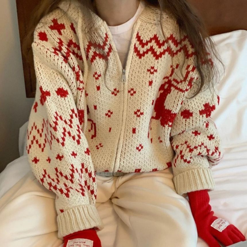 Women Knits Tees Christmas Hooded Knitting Sweater Zipper Women Cardigan Thickening Lantern Sleeve Loose Coat Winter Festive Casual Cute Clothing 221206, Navy blue sweater
Women Knits Tees Christmas Hooded Knitting Sweater Zipper Women Cardigan Thickening Lantern Sleeve Loose Coat Winter Festive Casual Cute Clothing 221206, Navy blue sweater