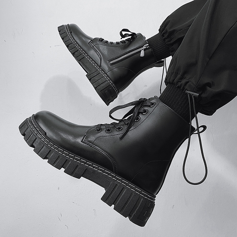 Martin Boots British Style Men's Boots Side Zipper Workwear Shoes Leather High top Autumn and Winter Man's Boot, Black
Martin Boots British Style Men's Boots Side Zipper Workwear Shoes Leather High top Autumn and Winter Man's Boot, Black