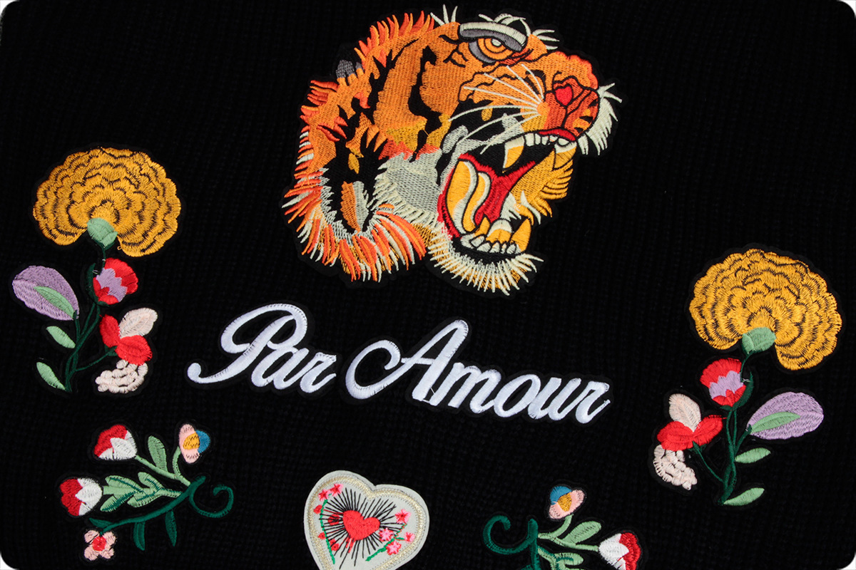 Women s Knits Tees Runway Embroidery Tiger Jacket Black Long Sweater Cardigans winter Vintage Jumper Coat Christmas 221206
