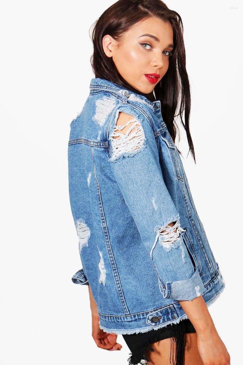 Women' Jackets 2022 Woman Ripped Denim Jacket Coat Fashion Casual Loose Jean High Quality Spring And Summer Clothes -2XL, Picture shown
Women' Jackets 2022 Woman Ripped Denim Jacket Coat Fashion Casual Loose Jean High Quality Spring And Summer Clothes -2XL, Picture shown