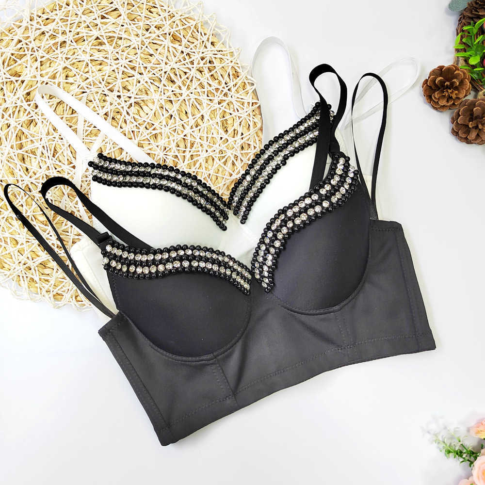 V-neck diamond inlaid bra type sling wearing sexy girl's bra super short back wrap, White3
V-neck diamond inlaid bra type sling wearing sexy girl's bra super short back wrap, White3