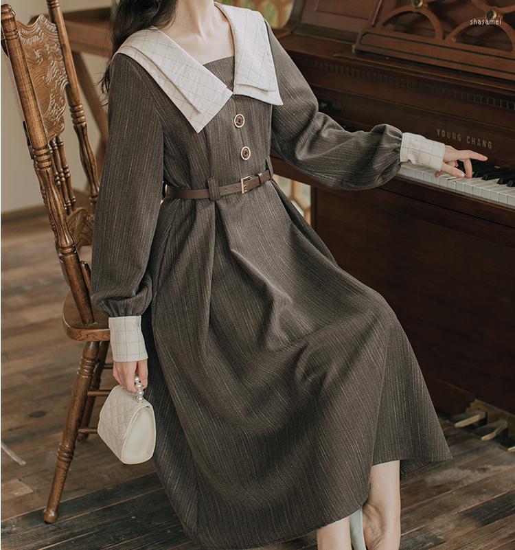 Casual Dresses Niggeey Vintage Long Sleeve Dress Retro Temperament Lapel Midi Japanese Elegant Shirt For Women 2022, Black
Casual Dresses Niggeey Vintage Long Sleeve Dress Retro Temperament Lapel Midi Japanese Elegant Shirt For Women 2022, Black