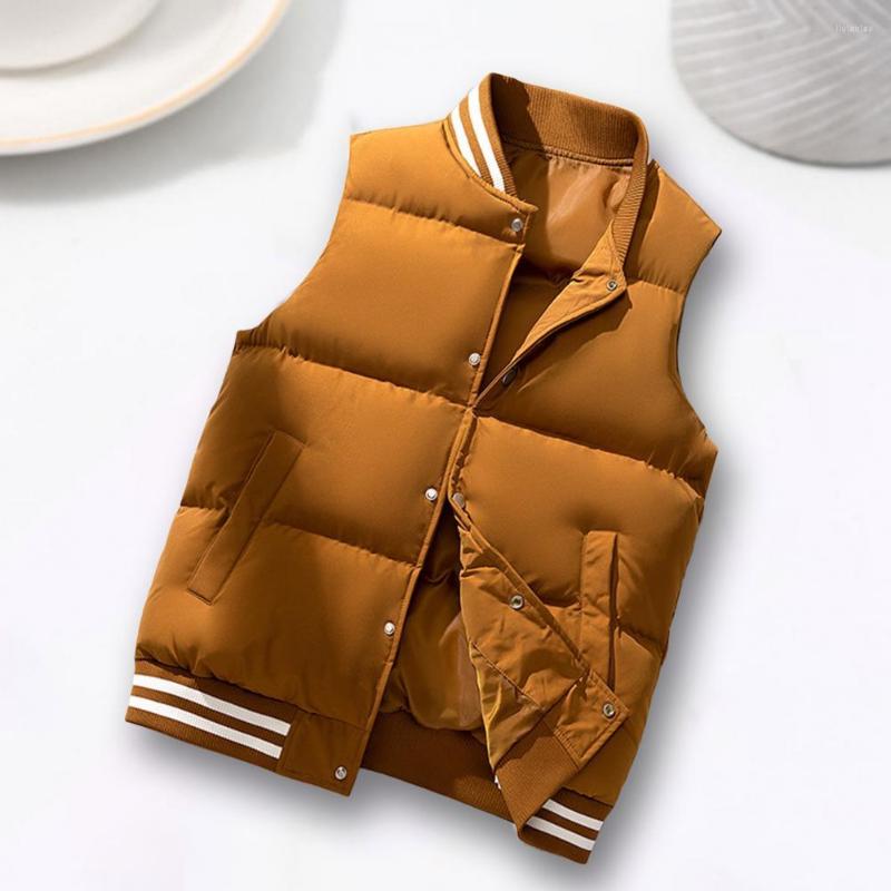 Men's Vests Autumn Winter Men Vest Color Matching Stand Collar Windproof Waistcoat Loose Cotton Padded Sleeveless Jacket, Black 
Men's Vests Autumn Winter Men Vest Color Matching Stand Collar Windproof Waistcoat Loose Cotton Padded Sleeveless Jacket, Black