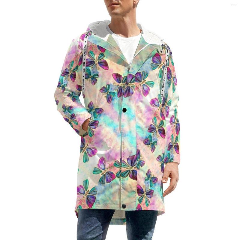 Men' Trench Coats Cute Colorful Butterfly Windbreakers Print Long Thick Modern Design Winter Jackets Casual Hooded Clothing, Style-6
Men' Trench Coats Cute Colorful Butterfly Windbreakers Print Long Thick Modern Design Winter Jackets Casual Hooded Clothing, Style-6