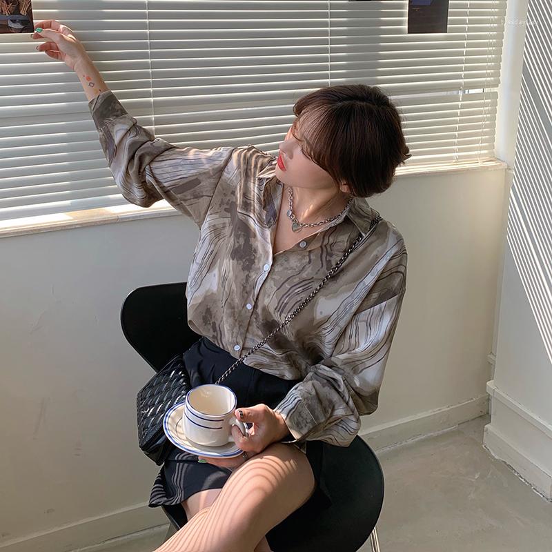 Women's Blouses 2022 Spring Fashion Vintage Printed Shirt Long Sleeve Female Restore Ancient Ways Splash-ink, Khaki
Women's Blouses 2022 Spring Fashion Vintage Printed Shirt Long Sleeve Female Restore Ancient Ways Splash-ink, Khaki