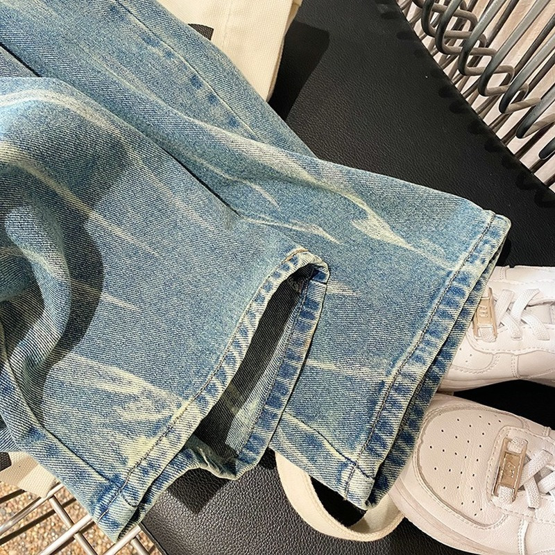 Trousers Boys tie dyed wide lge denim pants 2 8 Years Kids fashion loose casual jeans 221207