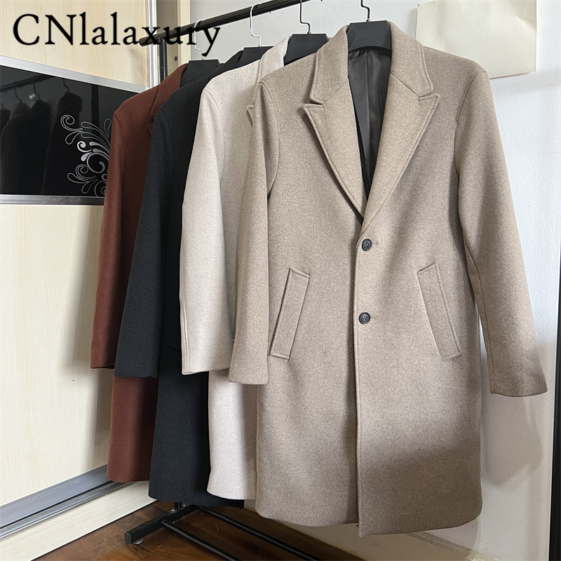 Men' Wool Blends CNlalaxury Autumn Winter Men Casual Coal Grey Tweed Coat Long Sleeve Mid-length Business Outerwear Woolen Male Coats Solid Color 221206, Sable
Men' Wool Blends CNlalaxury Autumn Winter Men Casual Coal Grey Tweed Coat Long Sleeve Mid-length Business Outerwear Woolen Male Coats Solid Color 221206, Sable