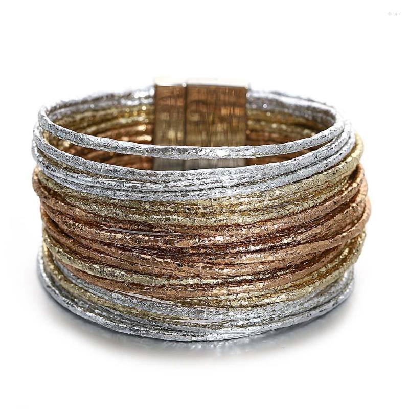 Charm Bracelets ALLYES Vintage Triple Color Leather Bracelet For Women Glitter Filled Slim Strips Bangles & Party Jewelry
Charm Bracelets ALLYES Vintage Triple Color Leather Bracelet For Women Glitter Filled Slim Strips Bangles & Party Jewelry