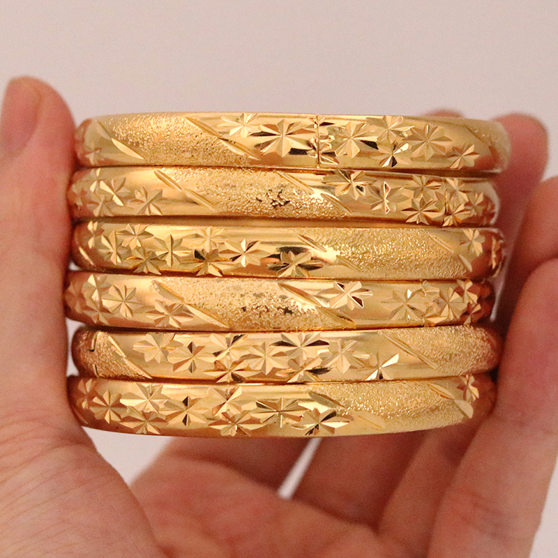 Bangle 8MM 6PcsLot Dubai Gold Bangles for Women Men 24k Color Ethiopian Bracelets African Jewelry Saudi Arabic Wedding Bride Gift 221206
Bangle 8MM 6PcsLot Dubai Gold Bangles for Women Men 24k Color Ethiopian Bracelets African Jewelry Saudi Arabic Wedding Bride Gift 221206