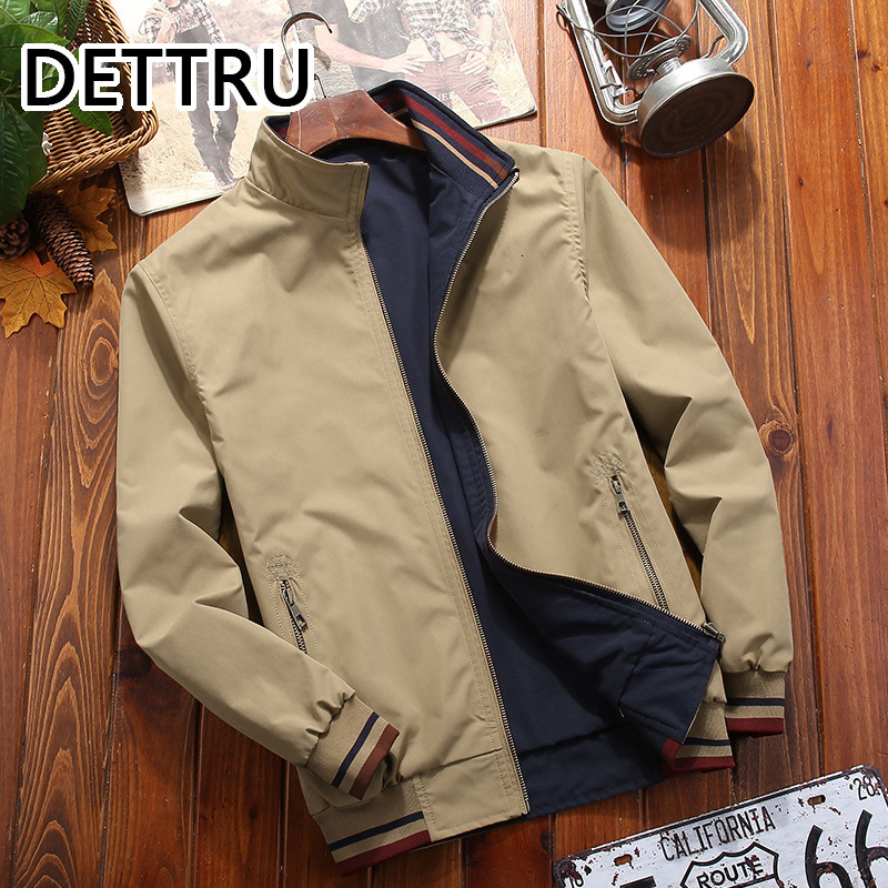 Men's Jackets Spring Autumn s Double Sided Wear Stand Collar Casual Youth Trend for Clothing 221206