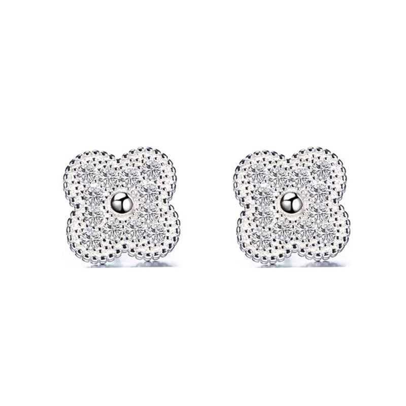 Designer vann clover earrings girl S925 silver four leaf clover earrings needle small lucky grass
Designer vann clover earrings girl S925 silver four leaf clover earrings needle small lucky grass