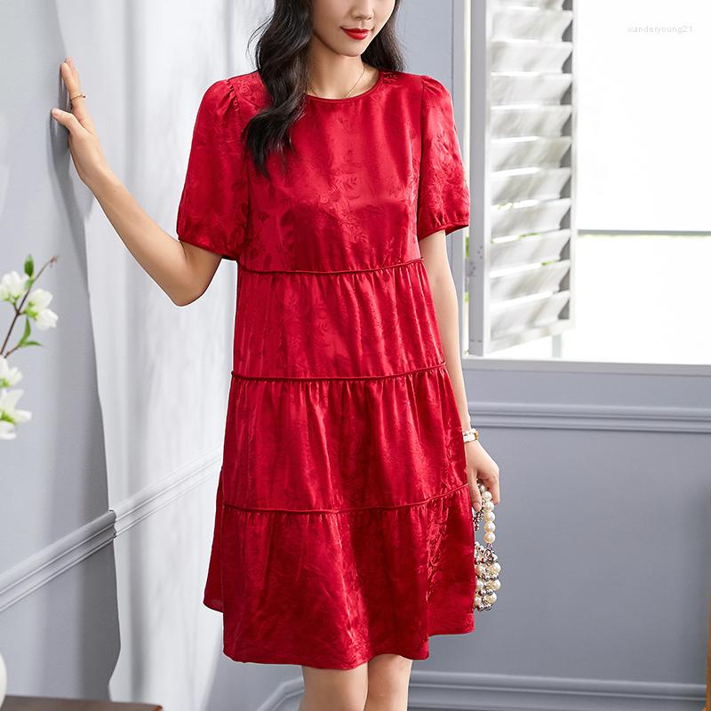 Party Dresses Real Silk Women' Summer 2022 Elegant Fashion O-neck Short Sleeve Midi Dress A-line Female Vintage Floral, Red
Party Dresses Real Silk Women' Summer 2022 Elegant Fashion O-neck Short Sleeve Midi Dress A-line Female Vintage Floral, Red