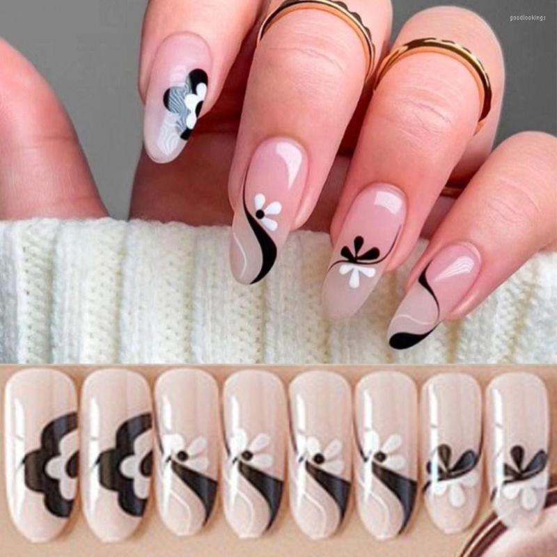 False Nails 24pcs DIY Manicure Press On Black White Full Cover Fake French Almond Long, As show
False Nails 24pcs DIY Manicure Press On Black White Full Cover Fake French Almond Long, As show