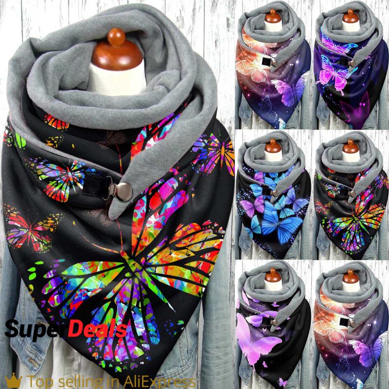 Scarves Women's Scarf-collar Fashion Butterfly Printing Button Soft Wrap Casual Warm Shawls Sjaals Voor Dames Scarf Women
Scarves Women's Scarf-collar Fashion Butterfly Printing Button Soft Wrap Casual Warm Shawls Sjaals Voor Dames Scarf Women