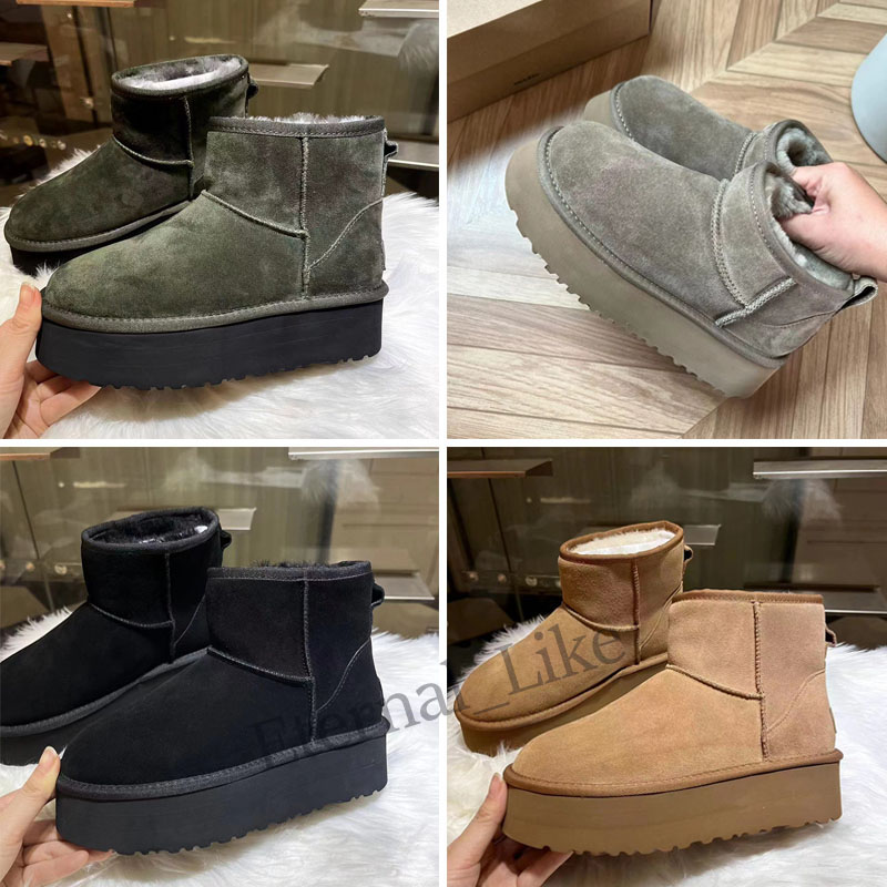 Winter Australia women shoes Thick Bottom Platform boots fashion flat snow boot chestnut black Sheepskin Shearling outdoor comfort designer booties, Color 4
Winter Australia women shoes Thick Bottom Platform boots fashion flat snow boot chestnut black Sheepskin Shearling outdoor comfort designer booties, Color 4