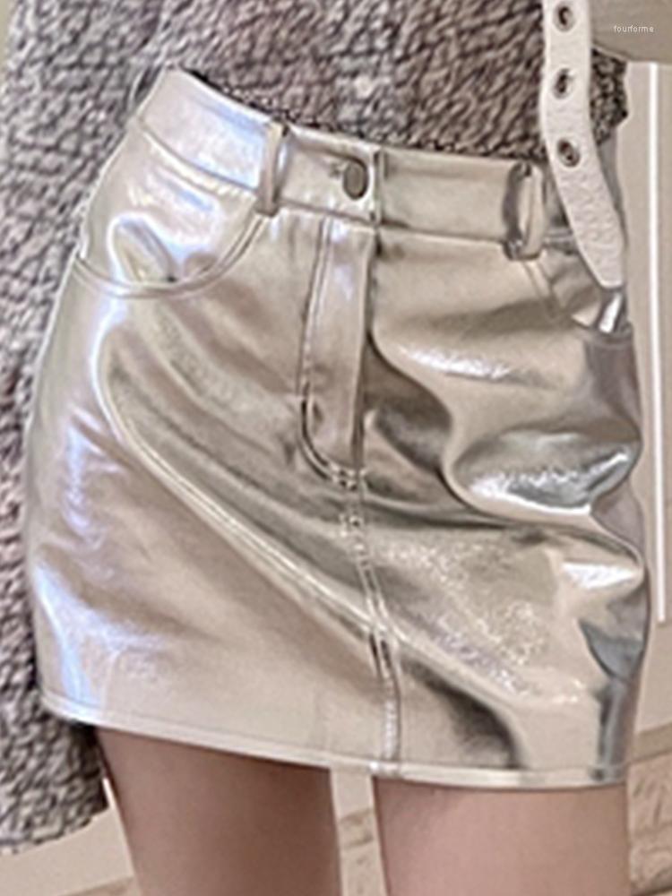 Skirts Summer Autumn Pink Silver Reflective Shiny Patent Leather Mini For Women High Waist A Line Short Sexy Y2K Clothes
Skirts Summer Autumn Pink Silver Reflective Shiny Patent Leather Mini For Women High Waist A Line Short Sexy Y2K Clothes