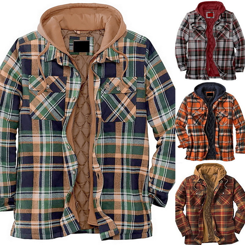 Men's Jackets Jodimitty Clothing European American Autumn and Winter Models Thick Cotton Plaid Long-sleeved Loose Hooded Jacket 221206, Brown2
Men's Jackets Jodimitty Clothing European American Autumn and Winter Models Thick Cotton Plaid Long-sleeved Loose Hooded Jacket 221206, Brown2
