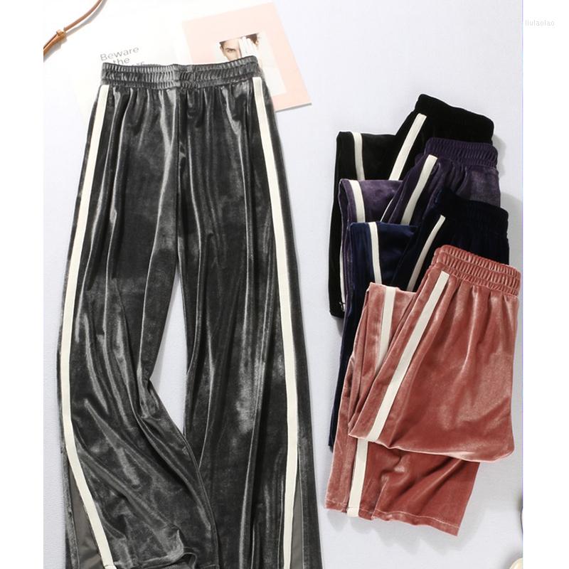 Women' Pants Spring Autumn Slim Loose Pleuche Wide Leg Women Side Stripe High Waist Open Fork Panelled Spliced Trousers Mw604, Black
Women' Pants Spring Autumn Slim Loose Pleuche Wide Leg Women Side Stripe High Waist Open Fork Panelled Spliced Trousers Mw604, Black