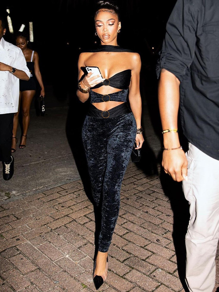 Women s Two Piece Pants Kliou Pleuche Halter Set Women Sleeveless Hollow Out Cleavage Tops Skinny Hipster Matching Female Club Outfits 221206, Black
Women s Two Piece Pants Kliou Pleuche Halter Set Women Sleeveless Hollow Out Cleavage Tops Skinny Hipster Matching Female Club Outfits 221206, Black