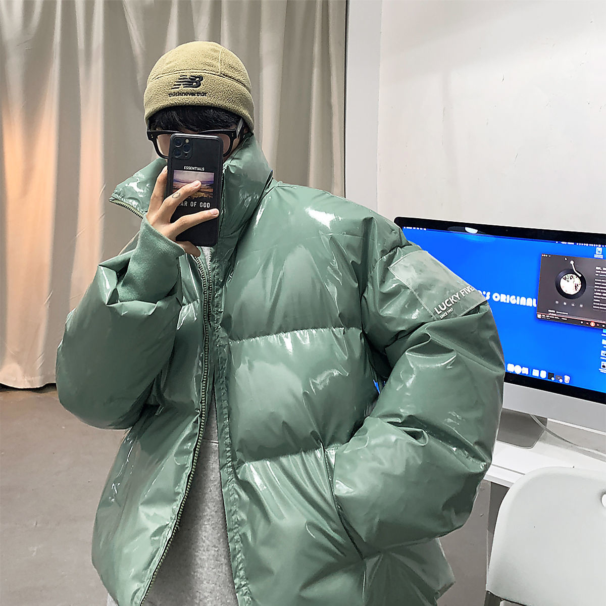 Men Down Parkas Privathinker Cotton Padded Clothes Glossy Stand Collar Korean Fashion Brand Thicken Male Warm Jackets Harajuku 221206, Lightgreen
Men Down Parkas Privathinker Cotton Padded Clothes Glossy Stand Collar Korean Fashion Brand Thicken Male Warm Jackets Harajuku 221206, Lightgreen