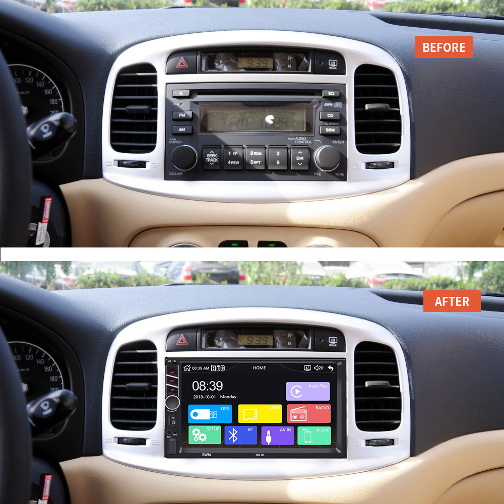 2din Apple Carplay Car Radio 7013B Bluetooth Android Auto Stereo Receiver 7"Touch Screen USB ISO MP5 Player Tape Recorder