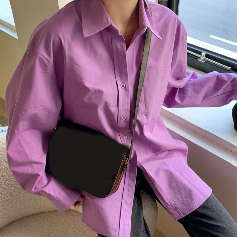 Women's Blouses Korean Chic Retro Purple Long Sleeve Shirt Ladies 2022 Autumn Loose Casual Solid Color Boyfriend Top Fashion Woman
Women's Blouses Korean Chic Retro Purple Long Sleeve Shirt Ladies 2022 Autumn Loose Casual Solid Color Boyfriend Top Fashion Woman