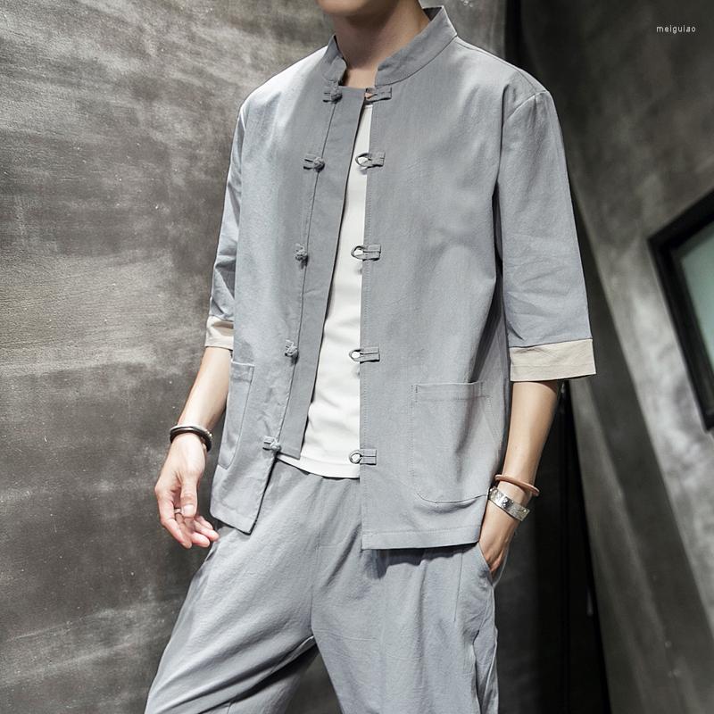 Ethnic Clothing Plus Size Men Half Sleeve Vintage Shirt Streetwear Summer Chinese Plain Color Mandarin Collar Linen Shirts
Ethnic Clothing Plus Size Men Half Sleeve Vintage Shirt Streetwear Summer Chinese Plain Color Mandarin Collar Linen Shirts