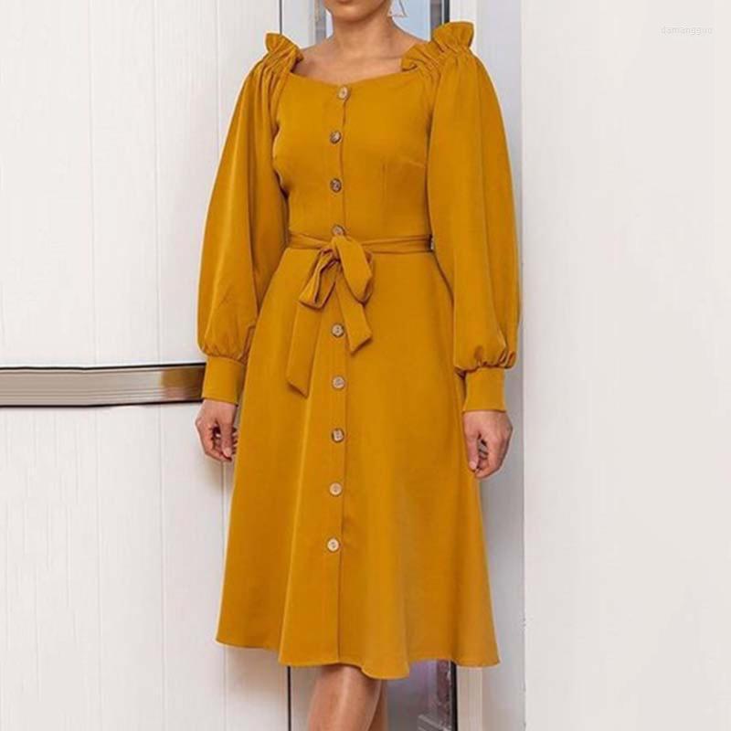 Casual Dresses 2022 Europe America Women' Dress Temperament Commute Single-breasted Solid Color Round Neck Long Sleeve African, Yellow
Casual Dresses 2022 Europe America Women' Dress Temperament Commute Single-breasted Solid Color Round Neck Long Sleeve African, Yellow