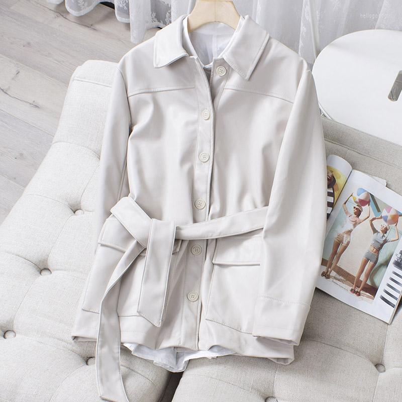 Women' Leather Ladies Korean PU Jacket 2022 Autumn Single-breasted Biker Faux Coat Women Street Outwear With Belt Abrigos Z640, Black
Women' Leather Ladies Korean PU Jacket 2022 Autumn Single-breasted Biker Faux Coat Women Street Outwear With Belt Abrigos Z640, Black