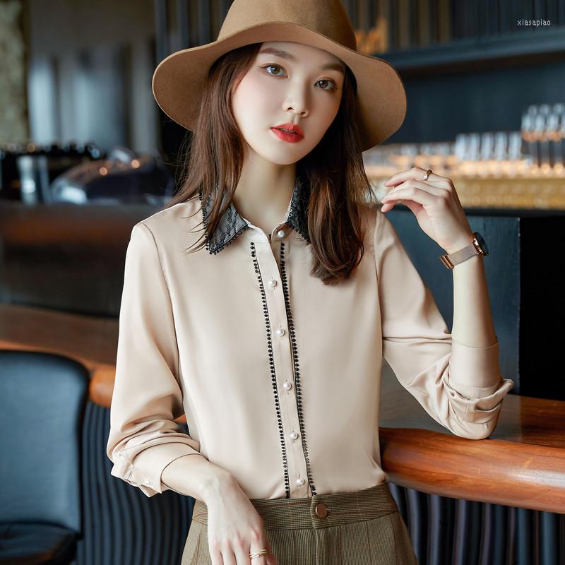 Women' Blouses Shirt Women Lace Patchwork Design High End Autumn Long Sleeve Temperament Formal Chiffon Office Ladies Work Tops, Pink
Women' Blouses Shirt Women Lace Patchwork Design High End Autumn Long Sleeve Temperament Formal Chiffon Office Ladies Work Tops, Pink