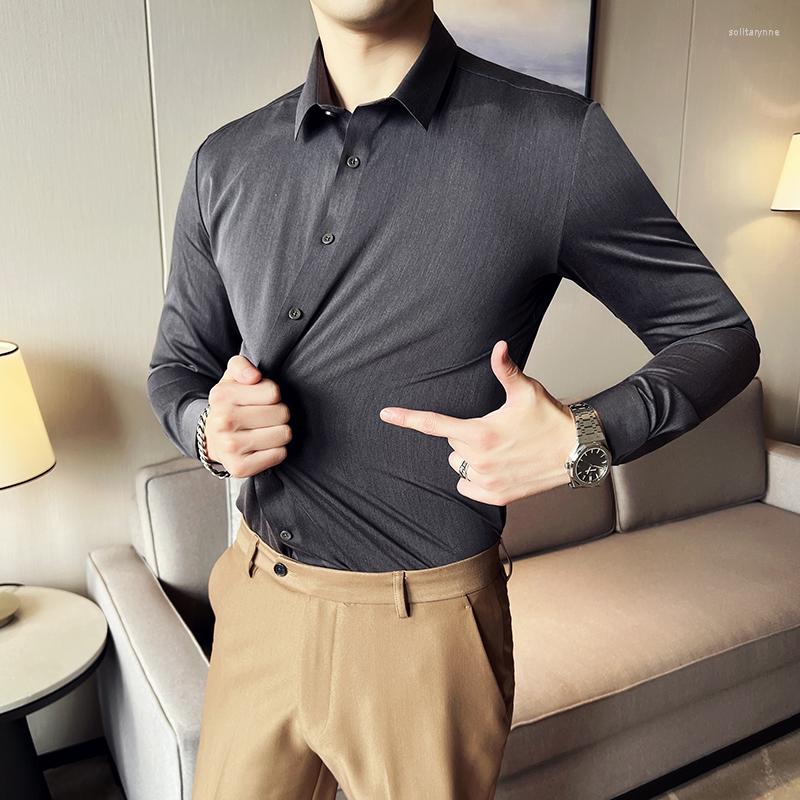 Men's Dress Shirts Fashion Brand Elastic Slim Fit Men's Business Shirt Long Sleeve Turn-down Collar White Black Tuxedo
Men's Dress Shirts Fashion Brand Elastic Slim Fit Men's Business Shirt Long Sleeve Turn-down Collar White Black Tuxedo