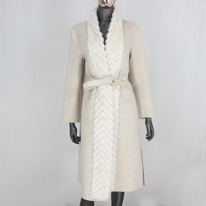Women's Fur BLUENESSFAIR 2022 Real Coat Winter Jacket Women Natural Mink Collar Cashmere Wool Blends Long Outerwear Belt Streetwear, Light grey
Women's Fur BLUENESSFAIR 2022 Real Coat Winter Jacket Women Natural Mink Collar Cashmere Wool Blends Long Outerwear Belt Streetwear, Light grey