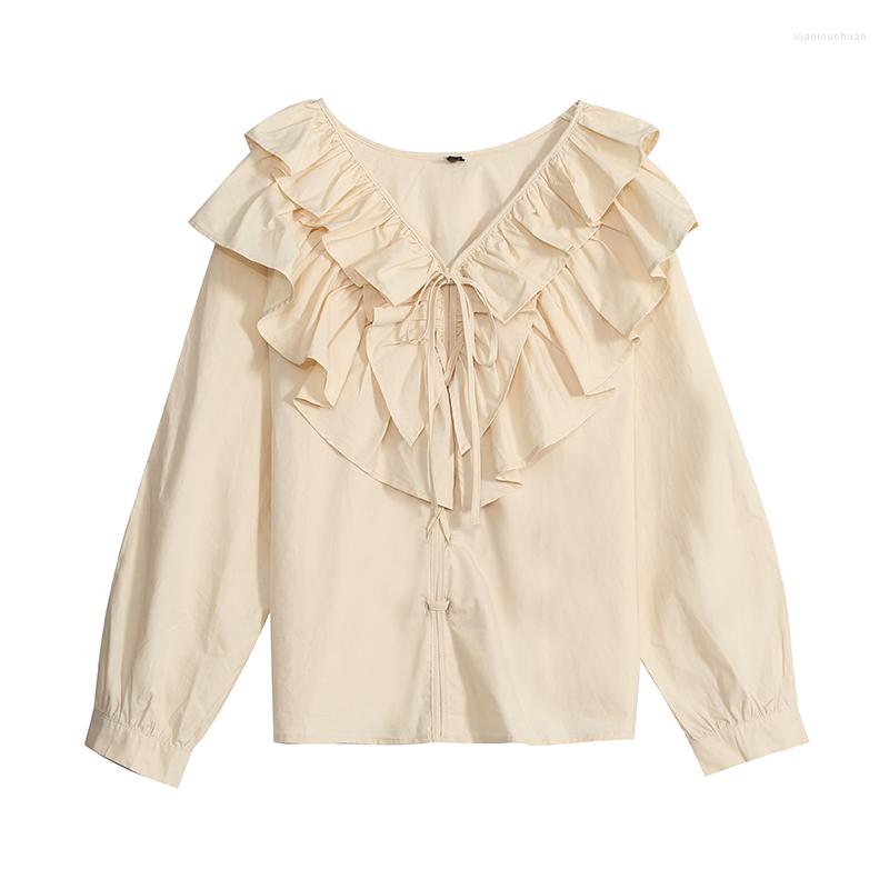 Women's Blouses Large Size Autumn Pure Cotton Basic Shirts Women Fashion Long Sleeve Elegant Office Lady Work Solid Ruffled Tops Blusas, Black
Women's Blouses Large Size Autumn Pure Cotton Basic Shirts Women Fashion Long Sleeve Elegant Office Lady Work Solid Ruffled Tops Blusas, Black