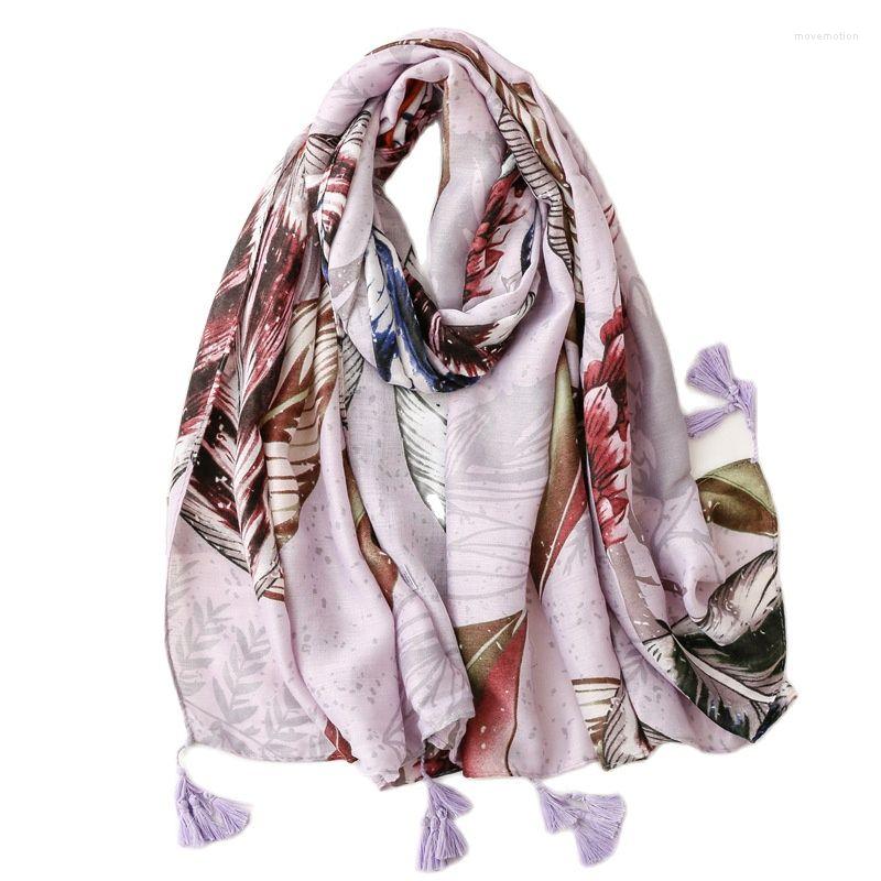 Scarves Fresh Tropical Plants Flowers Leaves Long Tassels Large Cotton Hand Feeling Silk Air Conditioning Ro
Scarves Fresh Tropical Plants Flowers Leaves Long Tassels Large Cotton Hand Feeling Silk Air Conditioning Ro
