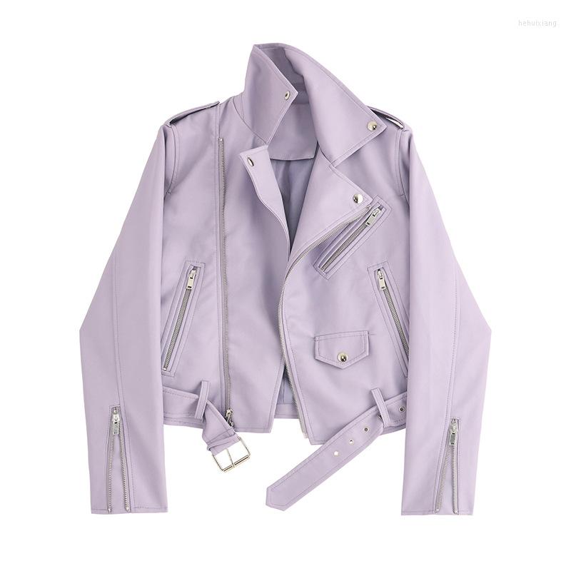 Women' Leather Spring Autumn Women Blue Faux Jacket Ladies Solid With Belt Zipper Biker Coat Y1369, Purple
Women' Leather Spring Autumn Women Blue Faux Jacket Ladies Solid With Belt Zipper Biker Coat Y1369, Purple