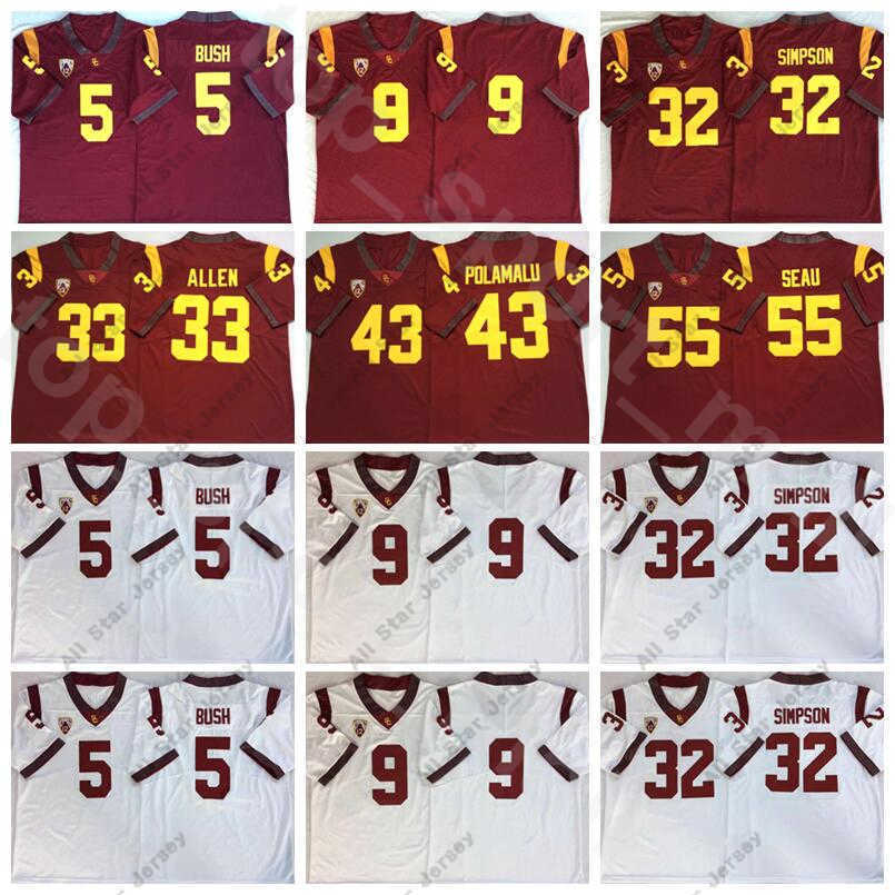 American College Football Wear USC Trojans Football College 32 OJ Simpson Jersey 5 Reggie Bush 43 Troy Polamalu 33 Marcus Allen 55 Junior Se, 43 red
American College Football Wear USC Trojans Football College 32 OJ Simpson Jersey 5 Reggie Bush 43 Troy Polamalu 33 Marcus Allen 55 Junior Se, 43 red