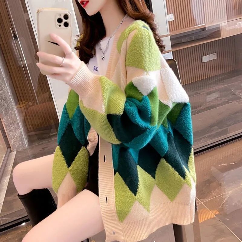 Women s Knits Tees Sweater Cardigan Knitted Coat V neck Plaid Thermal Korean Fashion 221206, Pink
Women s Knits Tees Sweater Cardigan Knitted Coat V neck Plaid Thermal Korean Fashion 221206, Pink