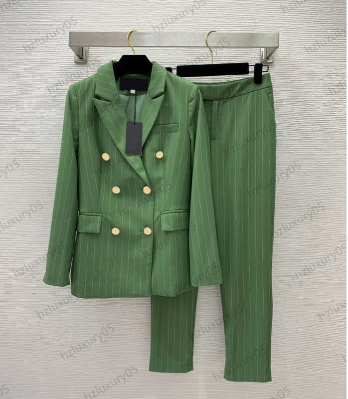 Two Piece Sets Womens Two Pieces Pants Custom Double-breasted Buttons Vertical Striped Lapels Suit Jacket Tall Waist Straight Trousers Fashion Brand Women Wear 1970
Two Piece Sets Womens Two Pieces Pants Custom Double-breasted Buttons Vertical Striped Lapels Suit Jacket Tall Waist Straight Trousers Fashion Brand Women Wear 1970