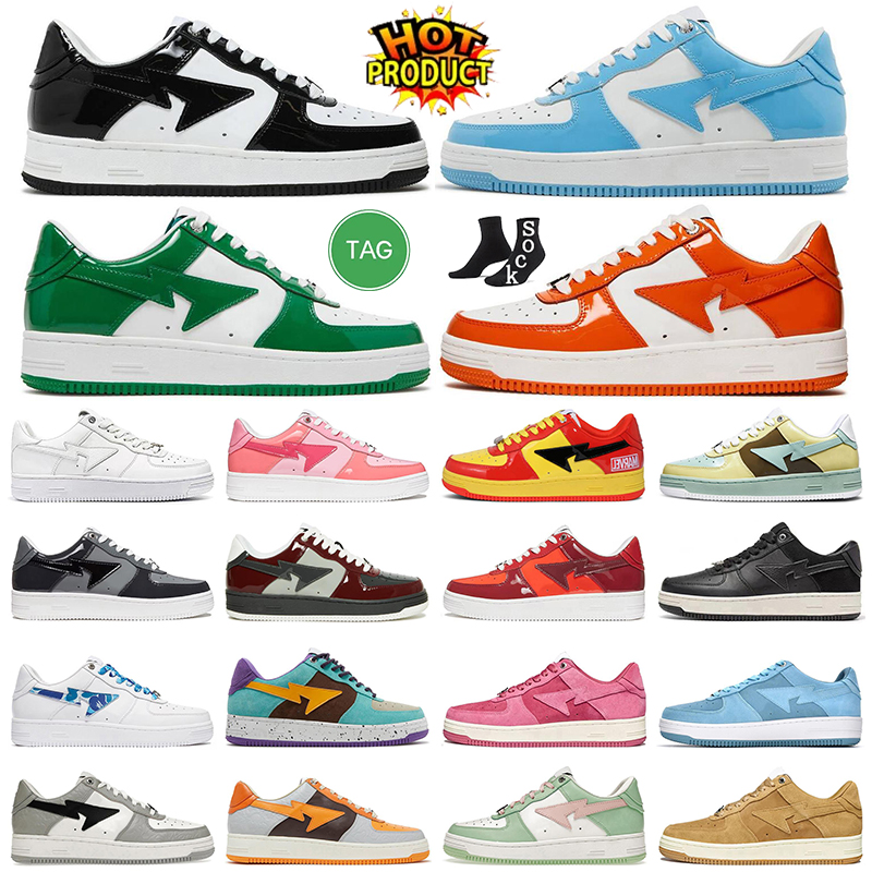 Bapestas Bapesta STA Casual Shoes BAPE Men Women Black Patent Brown Beige Camo Combo Pink Tokyo trainers sports sneakers, #13 black white
Bapestas Bapesta STA Casual Shoes BAPE Men Women Black Patent Brown Beige Camo Combo Pink Tokyo trainers sports sneakers, #13 black white