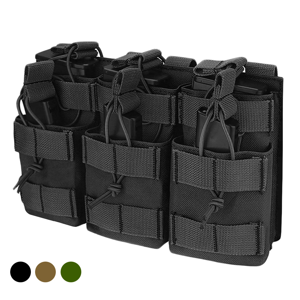 

Outdoor Bags Tactical Molle Triple Magazine Pouch DoubleLayer Mag Pouches Universal Cartridge Holder for M4 M14 M16 AK AR 221207, Tan