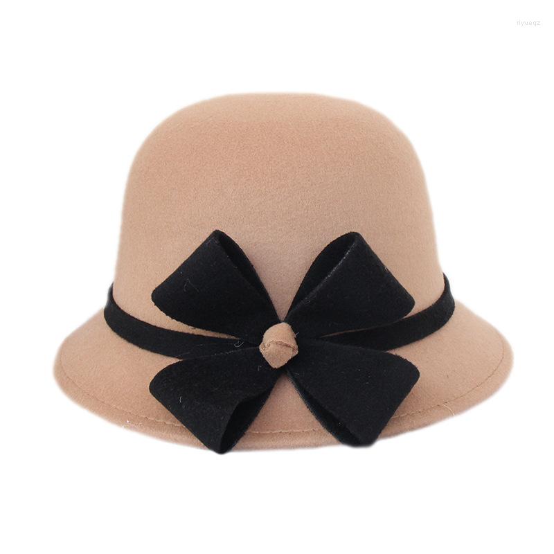 Berets Winter Women Flower Bow Wool Cap Fedoras Hats Vintage Western Bucket 10 Colors Warm Female Bowler, No.10
Berets Winter Women Flower Bow Wool Cap Fedoras Hats Vintage Western Bucket 10 Colors Warm Female Bowler, No.10
