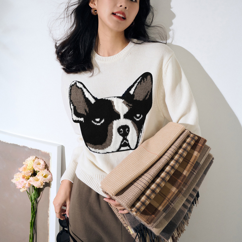 Women s Sweaters Autumn And Winter Loose Knit Sweater Korean Style Pullover Round Neck Long sleeve jacquard knitting sweater 221206, Gray
Women s Sweaters Autumn And Winter Loose Knit Sweater Korean Style Pullover Round Neck Long sleeve jacquard knitting sweater 221206, Gray