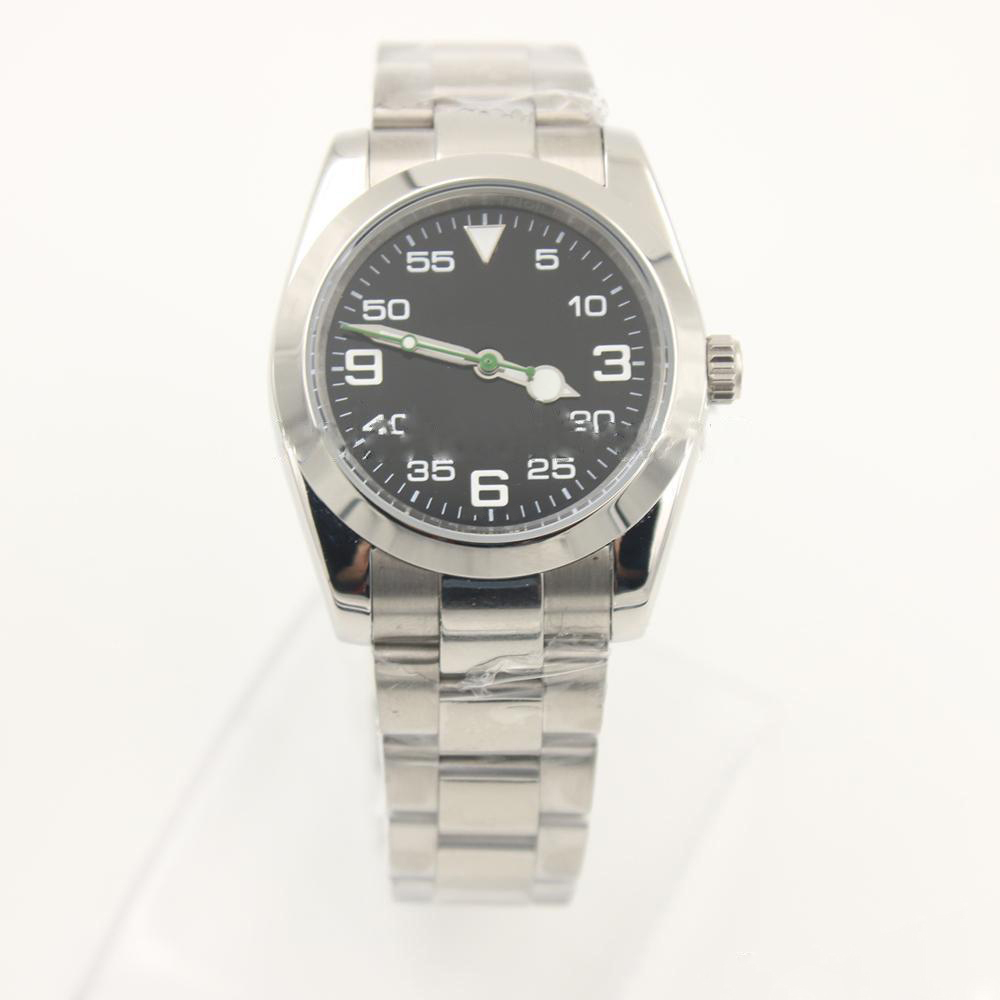 Mens watch Stainless steel Strap Black Dial Automatic Movement original sapphire men's watches