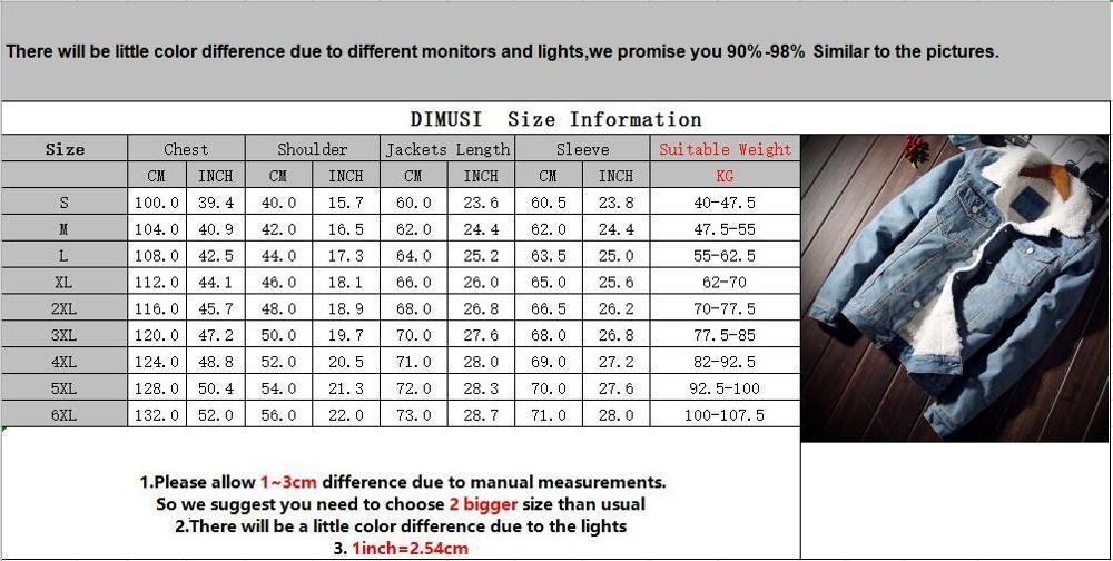 Men's Jackets DIMUSI Winter s Denim Fashion Fleece Thick Warm Jeans Jacket Casual Slim Outwear Windbreaker Cowboy Coats 6XL 221206