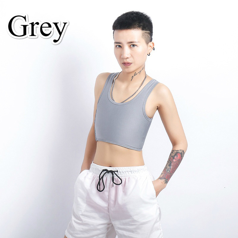 Womens Shapers Lesbian Sportwear Chest Breast Binder Trans Crop Top Flat Les Corset Stretch Body Shaping Buckle Tomboy Bra Tank 221206