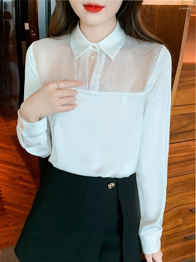 Women' Blouses White Transparent Shirt Women Patchwork Mesh 2022 Spring Niche Hazy Chiffon Top Camisas Mujer Korean Fashion Womens Tops
Women' Blouses White Transparent Shirt Women Patchwork Mesh 2022 Spring Niche Hazy Chiffon Top Camisas Mujer Korean Fashion Womens Tops