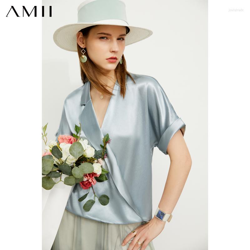 Women' Blouses Amii Minimalism Summer Blouse Fashion Luxury Acetate Solid Vneck Loose Shirt Causal Tops 12120148, Navy
Women' Blouses Amii Minimalism Summer Blouse Fashion Luxury Acetate Solid Vneck Loose Shirt Causal Tops 12120148, Navy