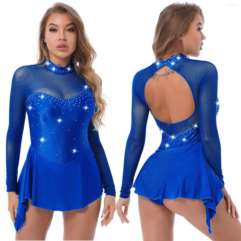 Stage Wear Women Figure Skating Dress Mock Neck Rhinestone Leotard Gymnastics Tulle Ballet Dance Bodysuit Show Costume, B-royal blue
Stage Wear Women Figure Skating Dress Mock Neck Rhinestone Leotard Gymnastics Tulle Ballet Dance Bodysuit Show Costume, B-royal blue